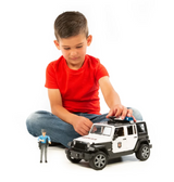 Bruder, Jeep Rubicon Police Car and Light Skin Policeman  02526