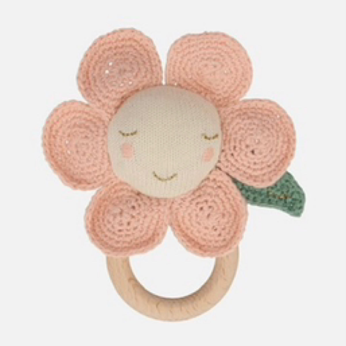 Meri Meri, Peach Daisy Baby Rattle 204113