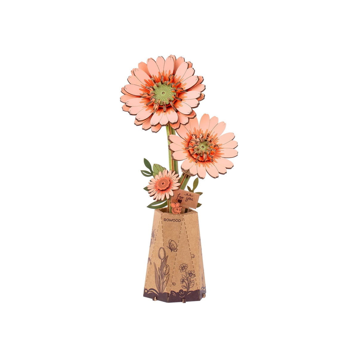 Hands Craft, Wooden Puzzle: Orange Gerber Daisy TW111