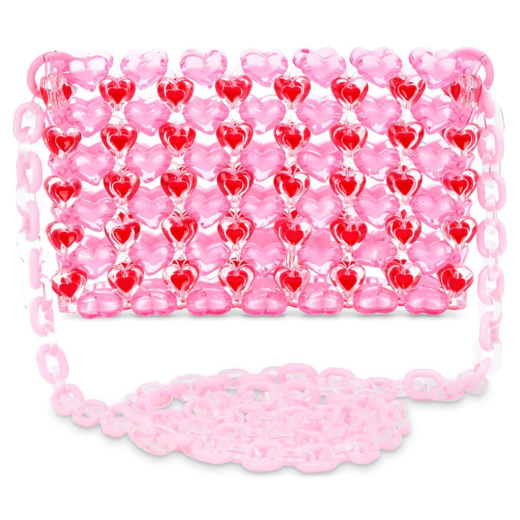 iScream, Pink Hearts Beaded Crossbody 810-2256