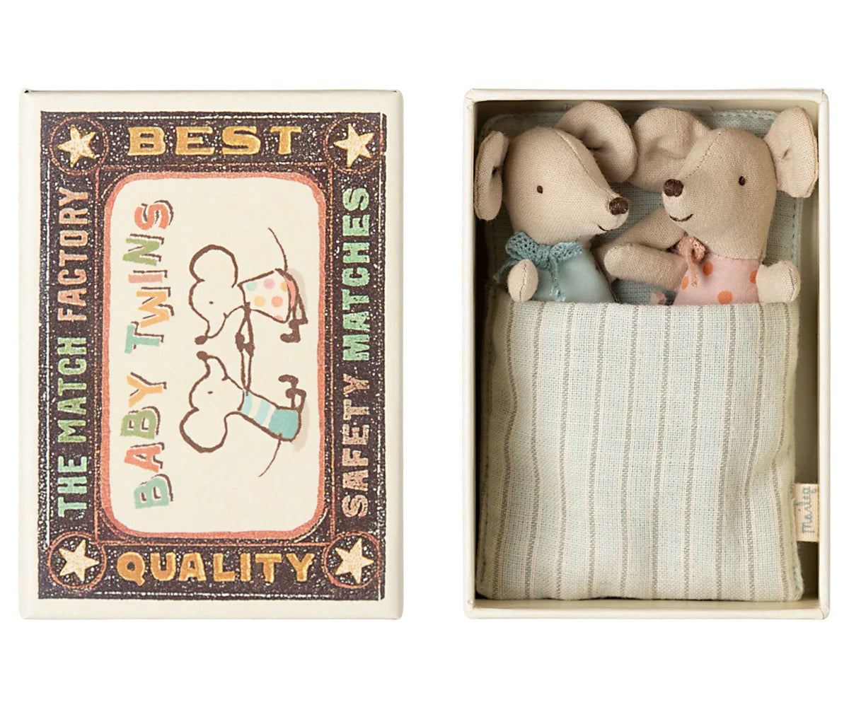 Maileg, Mice in Matchbox: Twins Baby 17-5000-00