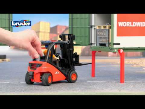 Bruder, Linde Forklift H30D with 2 Pallets 02511
