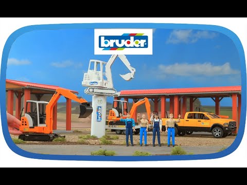 Bruder, Ram Rental Service with Trailer and Mini Excavator 02546