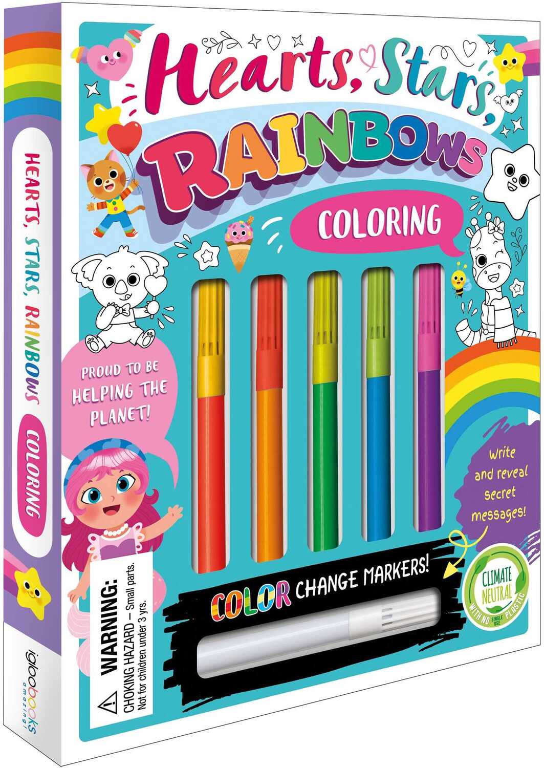 Hearts, Stars, Rainbows Coloring Set: with Color-Changing Markers
