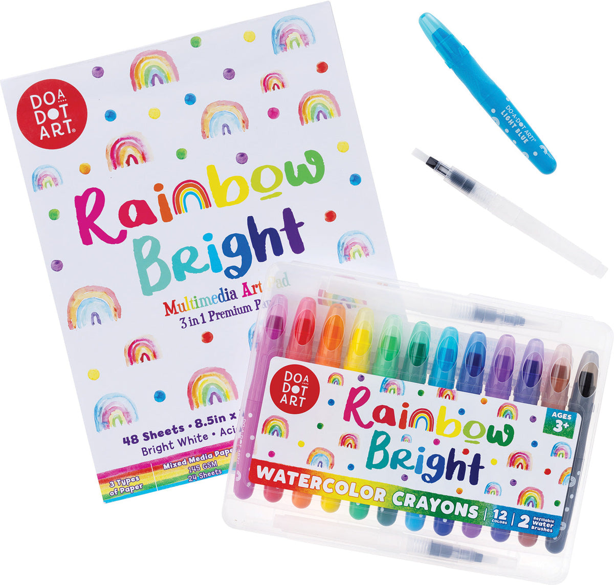 Rainbow Bright Watercolor Crayons - 12 colors