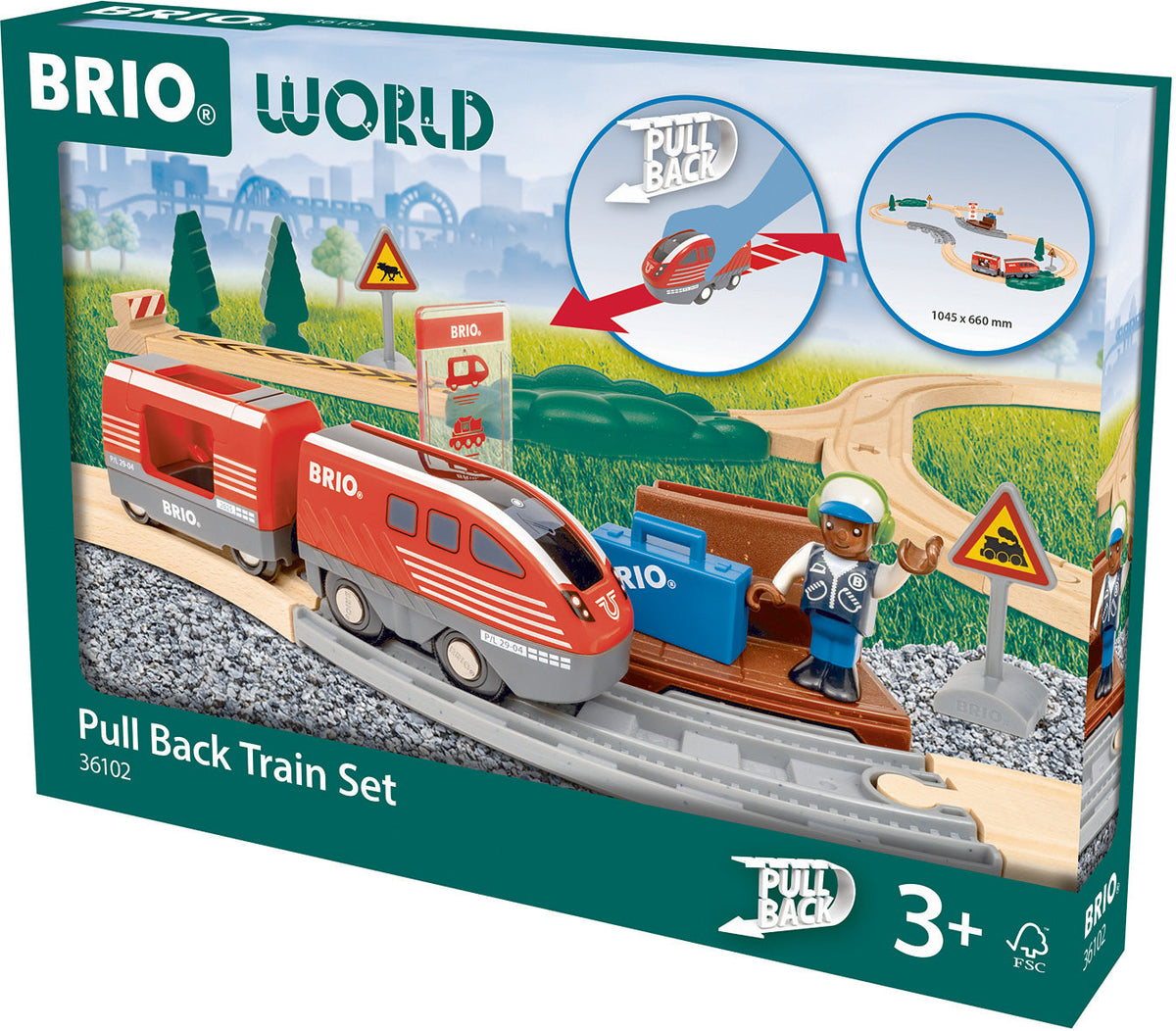 BRIO World Pull Back Train Set