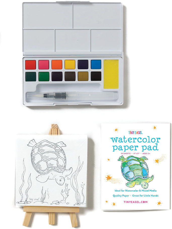Tiny Easel Mini Turtle Art Kit