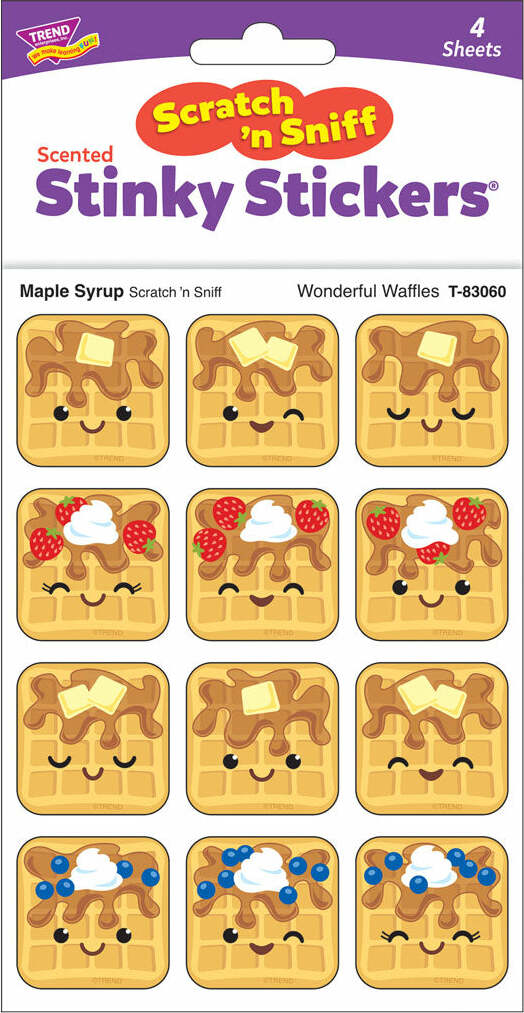 Wonderful Waffles, Maple Syrup scent Scratch 'n Sniff Stinky Stickers®, 48 ct.