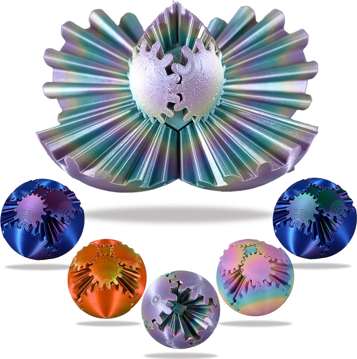 Gear Ball Fidget Toy (Blue & Green)